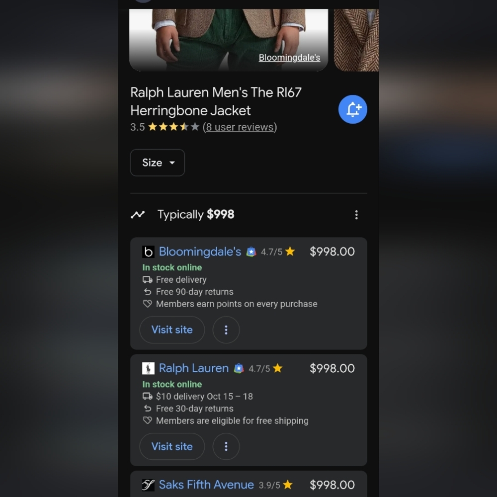 Like New Polo Ralph Lauren Herringbone 100% Virgin Wool Blazer  Unique Ear Lapel - Picture 6 of 8